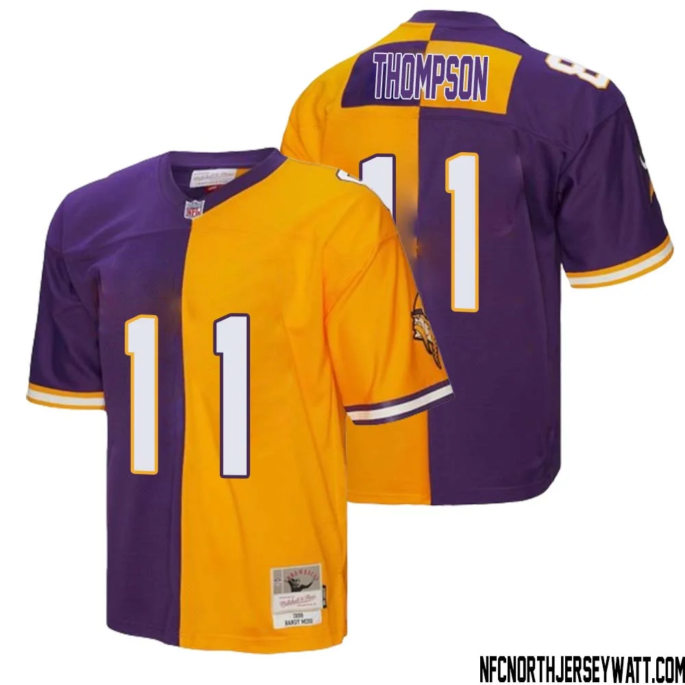 NaJee Thompson No 11 Men Mitchell Ness Purple Gold Minnesota Vikings 1998 Split Legacy Replica Jersey