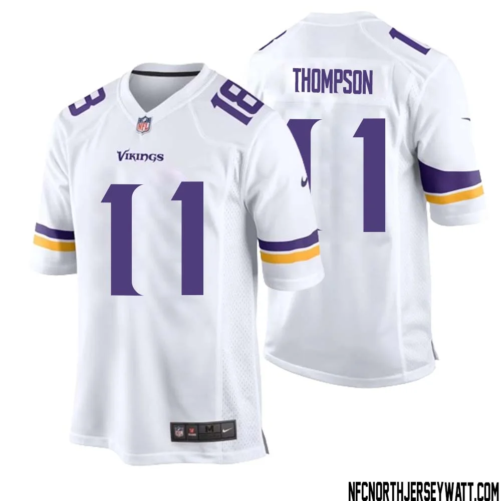 NaJee Thompson No 11 Men White Minnesota Vikings Game Player Away Jersey 1