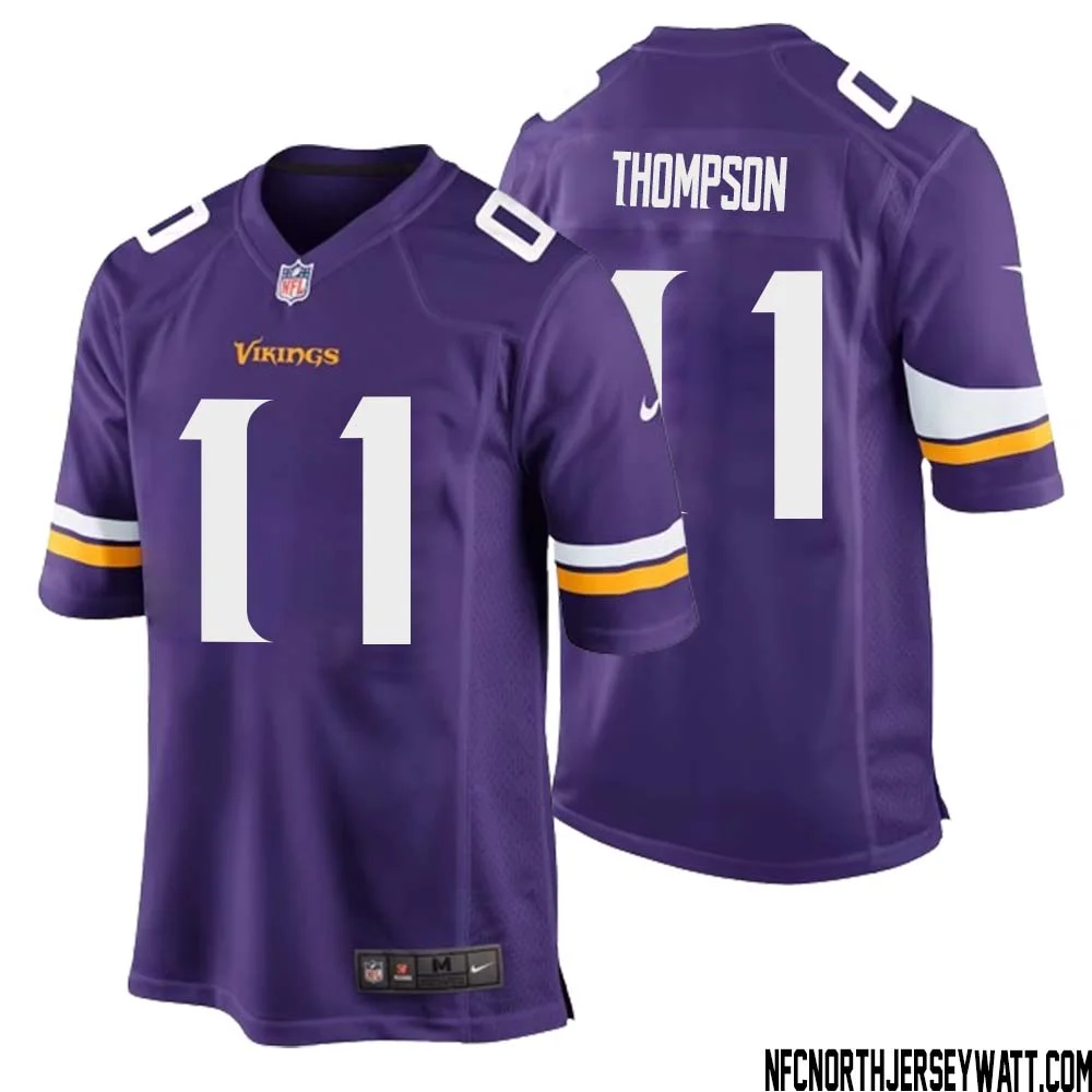 NaJee Thompson No 11 Minnesota Vikings Game Jersey Court Purple for Mens