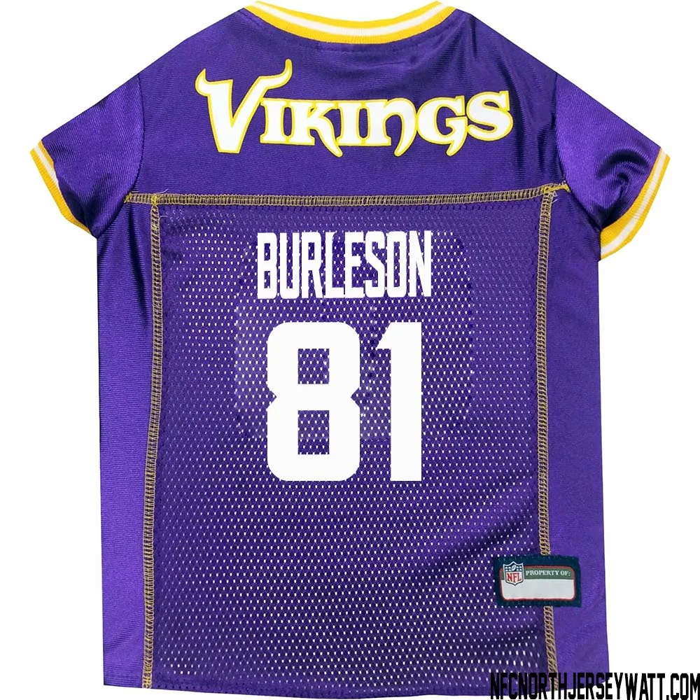 Nate Burleson No 81 Purple Minnesota Vikings Dog Jersey 1