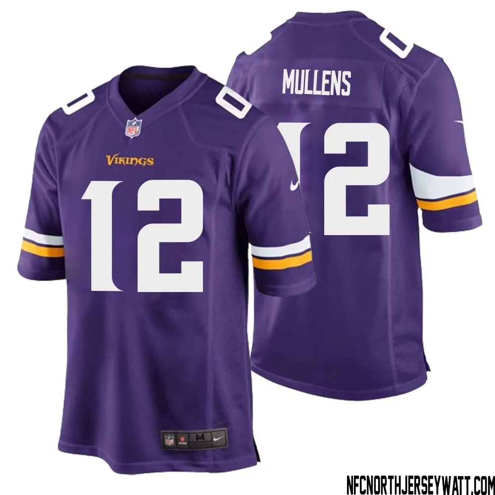 Nick Mullens No 12 Minnesota Vikings Game Jersey Court Purple for Mens