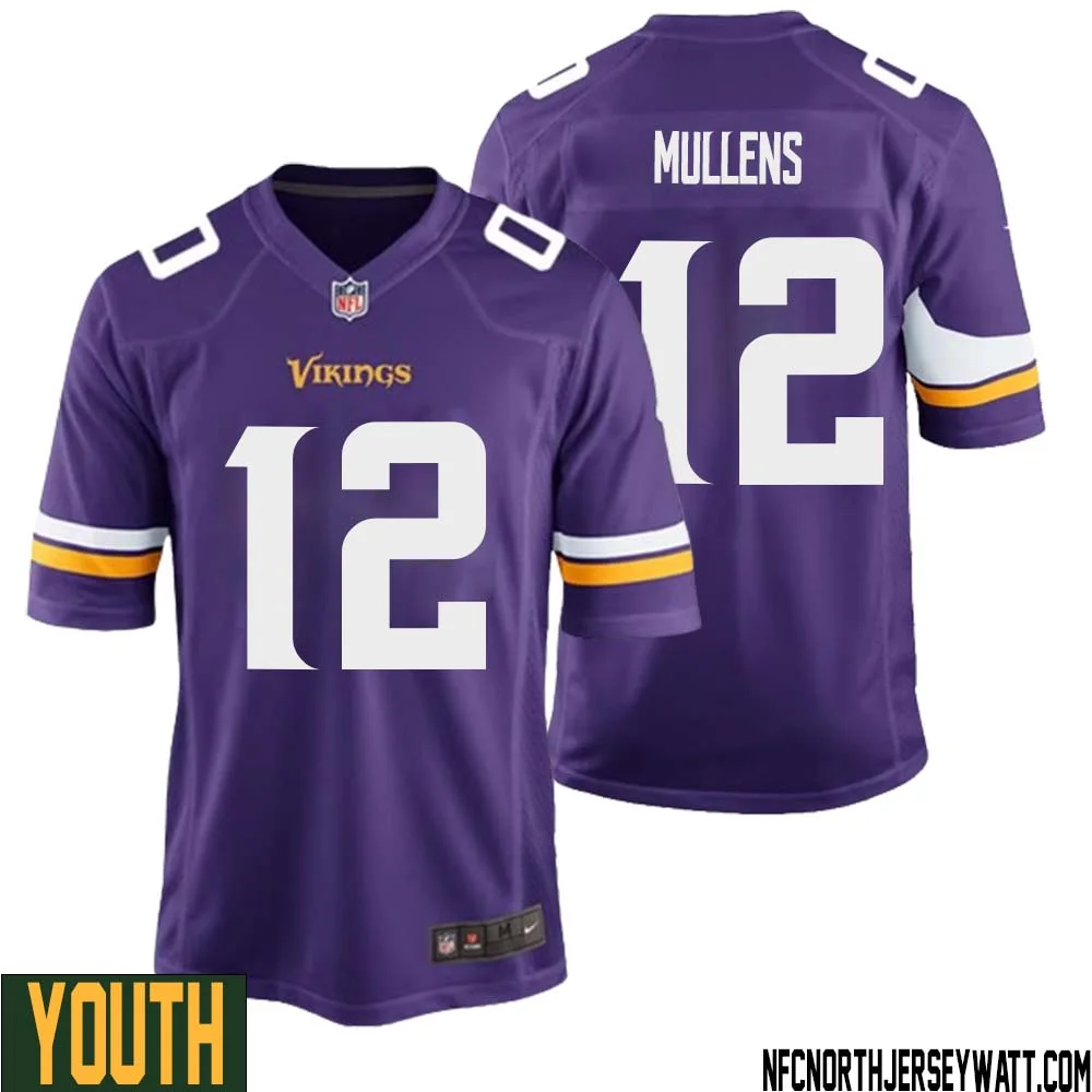 Nick Mullens No 12 Minnesota Vikings Game Jersey Court Purple for Youth 1