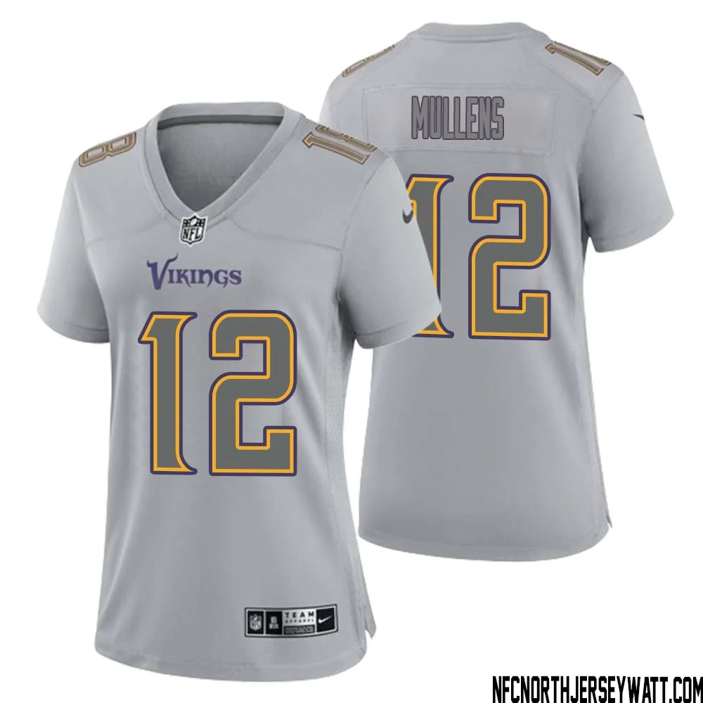Nick Mullens No 12 Women Gray Minnesota Vikings Atmosphere Fashion Game Jersey
