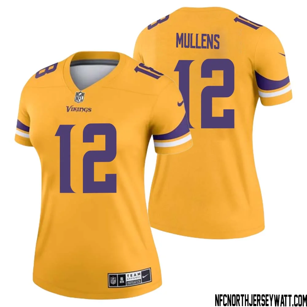 Nick Mullens No 12 Women Minnesota Vikings Gold Inverted Legend Jersey