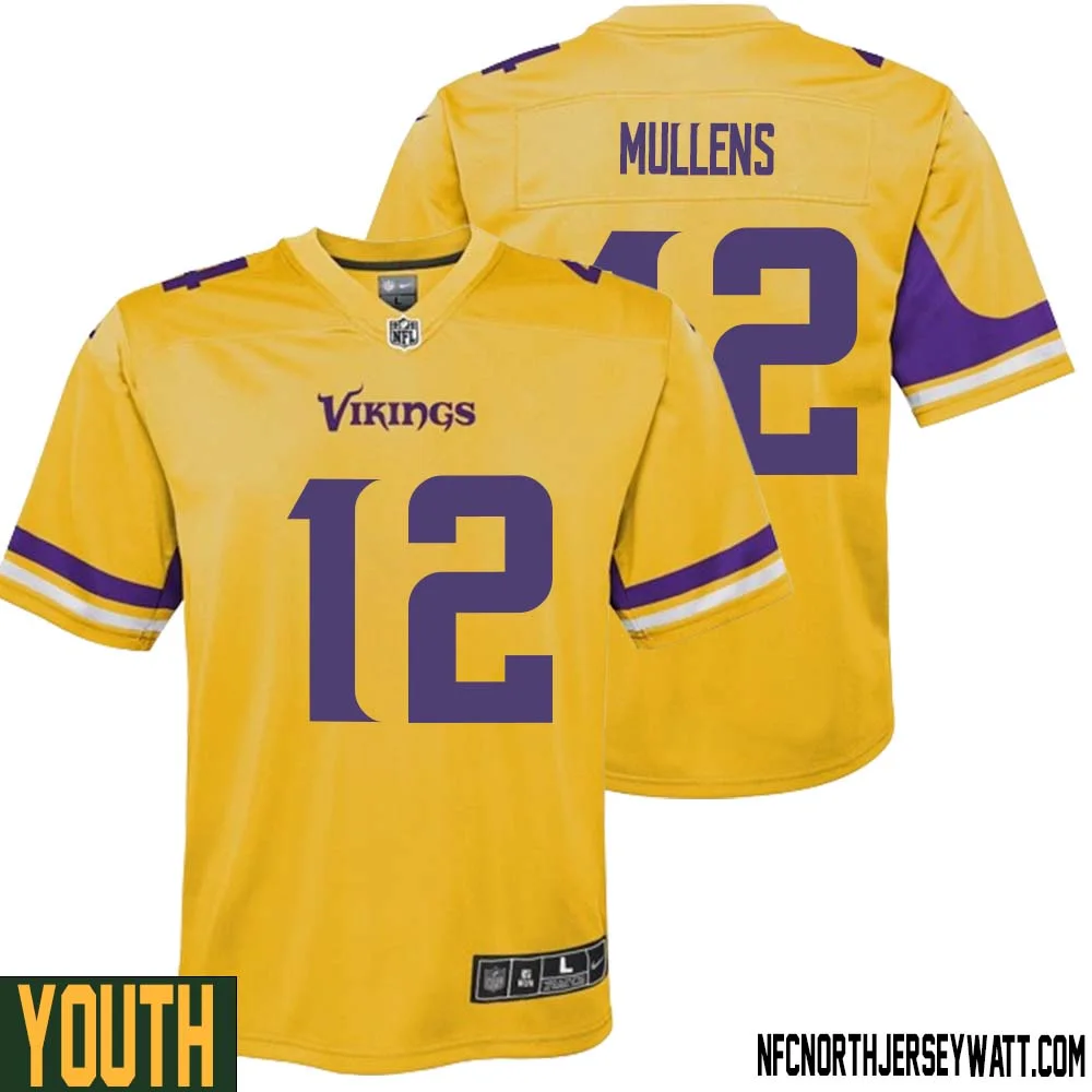 Nick Mullens No 12 Youth Minnesota Vikings Gold Inverted Legend Jersey