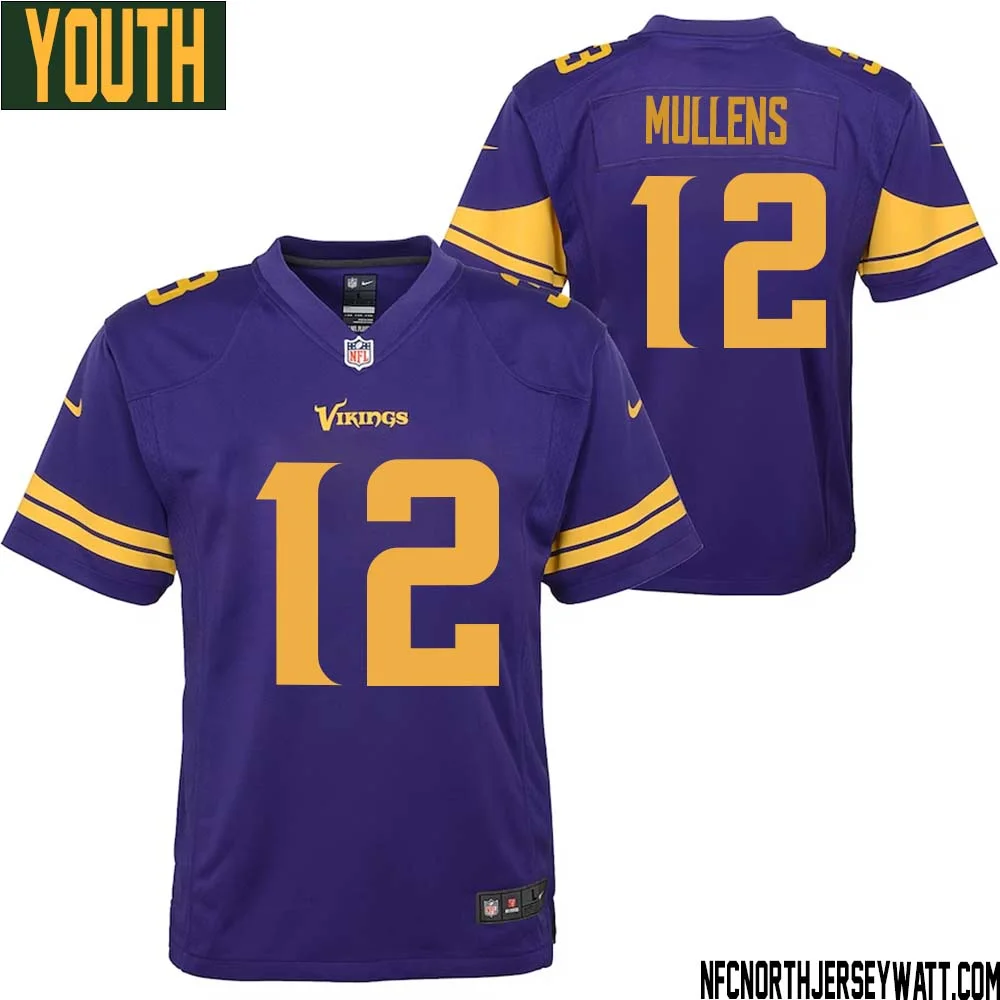 Nick Mullens No 12 Youth Purple Minnesota Vikings Color Rush Vapor Untouchable Limited Jersey 1