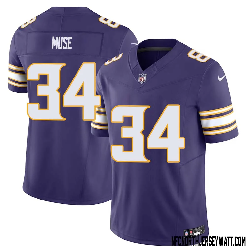 Nick Muse No 34 Mens Purple Minnesota Vikings Vapor F.U.S.E. Limited Jersey