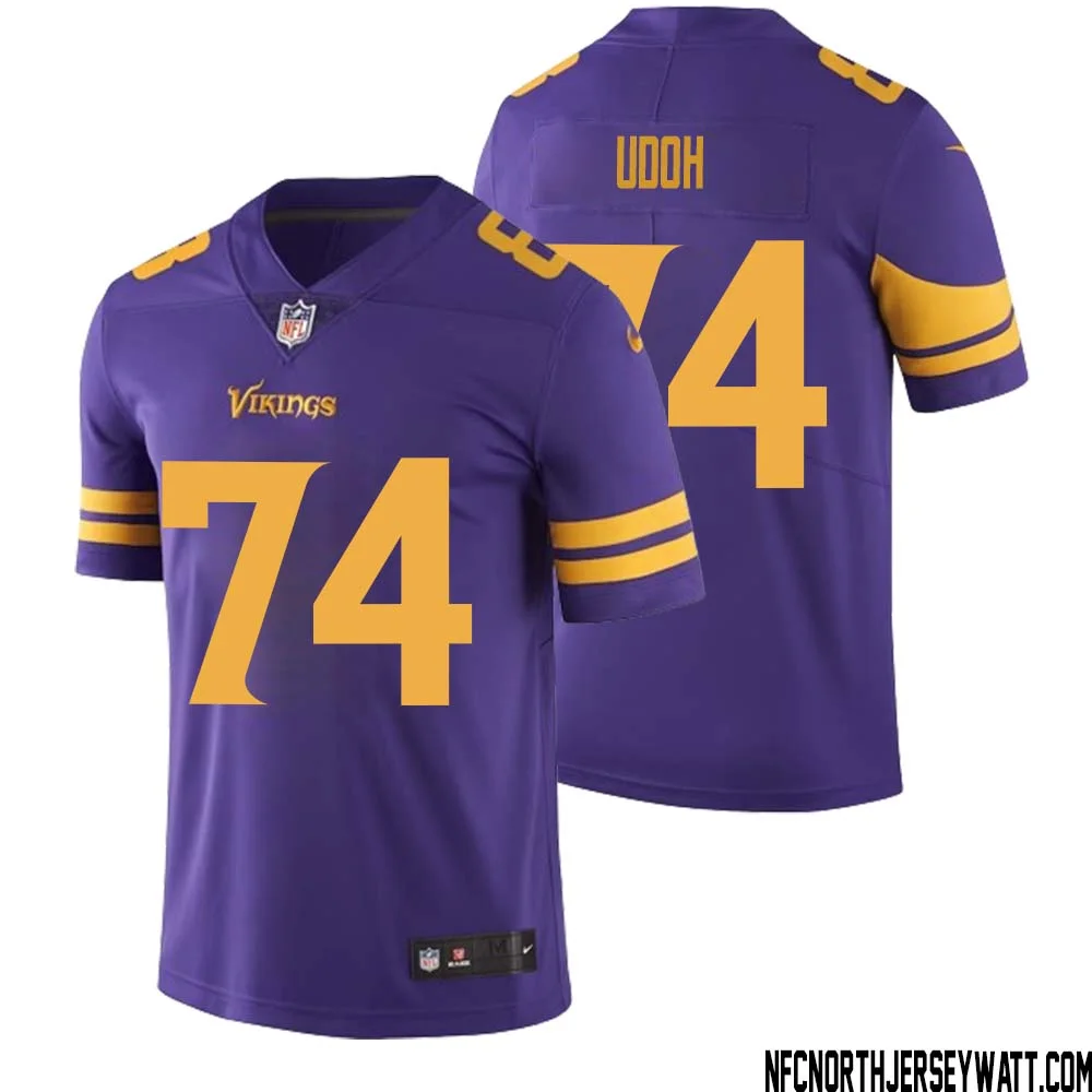 Olisaemeka Udoh No 74 Men Purple Minnesota Vikings Color Rush Vapor Untouchable Limited Jersey