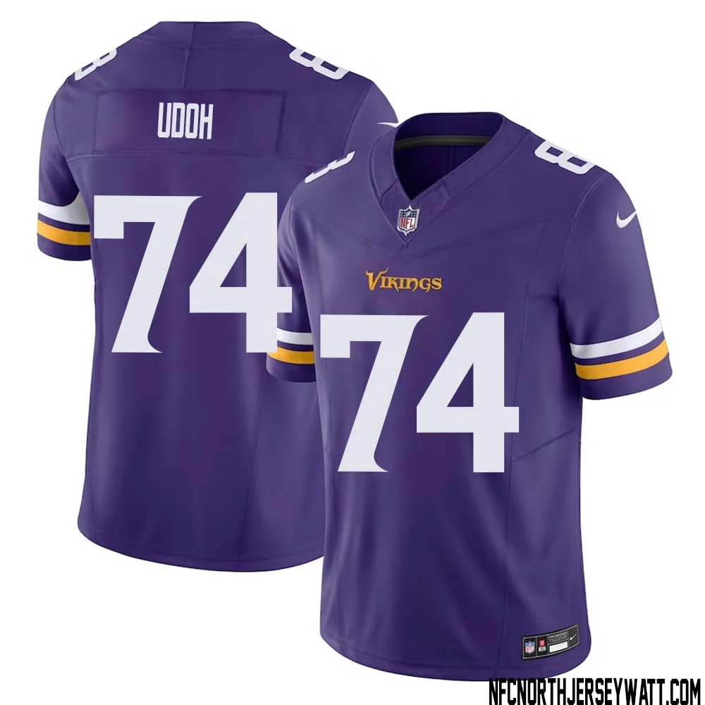 Olisaemeka Udoh No 74 Men Purple Minnesota Vikings Vapor F.U.S.E. Limited Jersey 1
