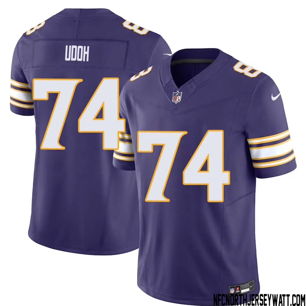 Olisaemeka Udoh No 74 Mens Purple Minnesota Vikings Vapor F.U.S.E. Limited Jersey 1