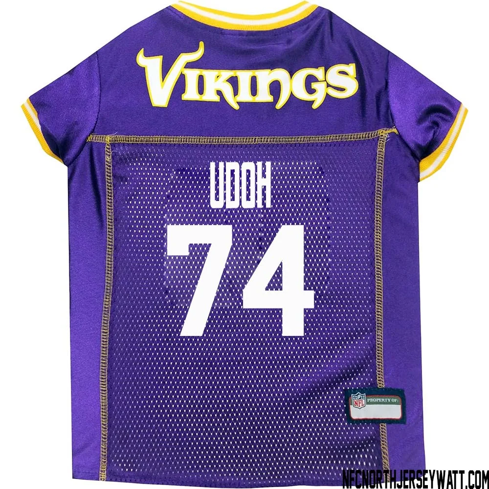 Olisaemeka Udoh No 74 Purple Minnesota Vikings Dog Jersey