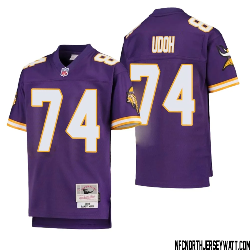 Olisaemeka Udoh No 74 Youth Mitchell Ness Purple Minnesota Vikings 1998 Legacy Retired Player Jersey 1
