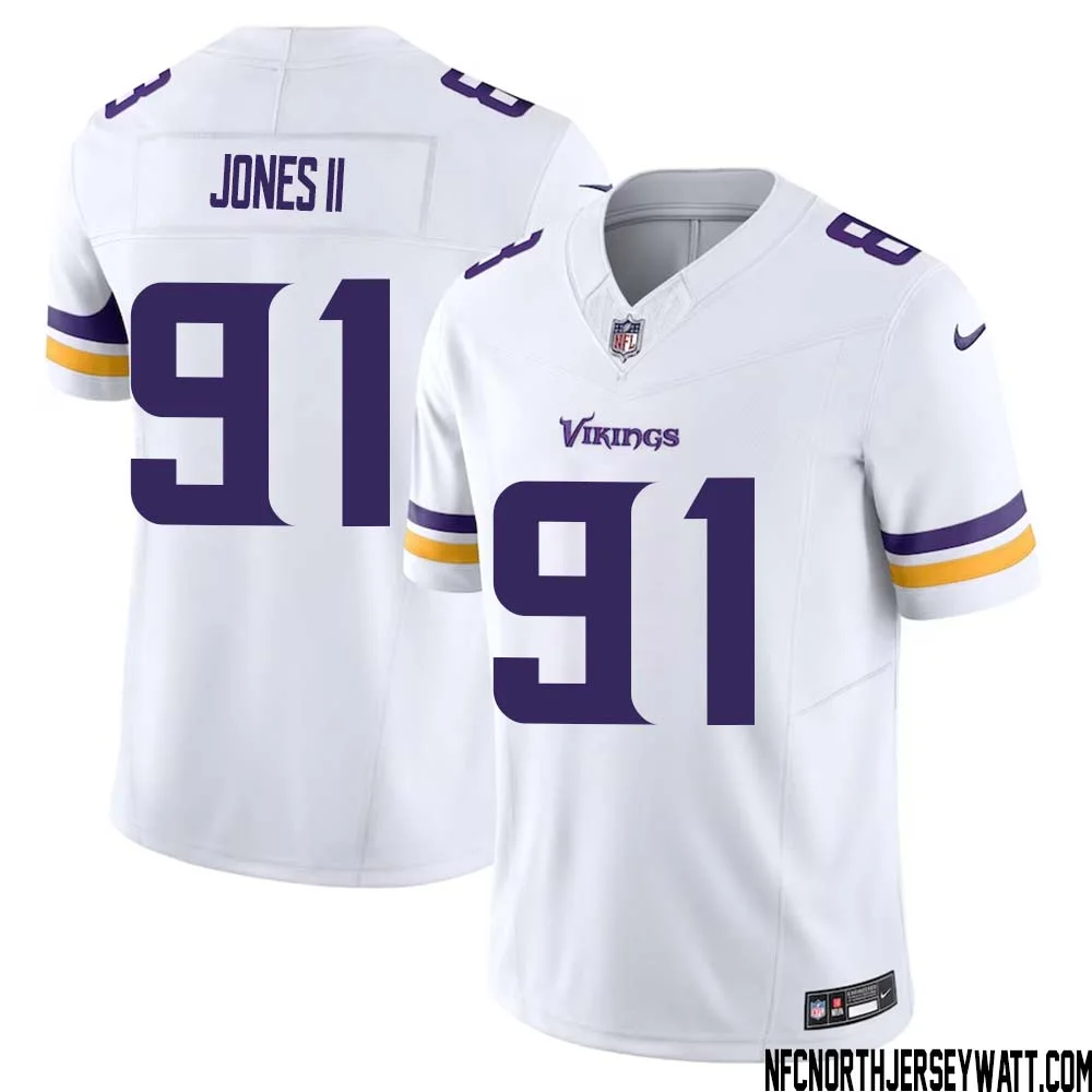 Pat Jones II No 91 Men White Minnesota Vikings Vapor F.U.S.E. Limited Jersey