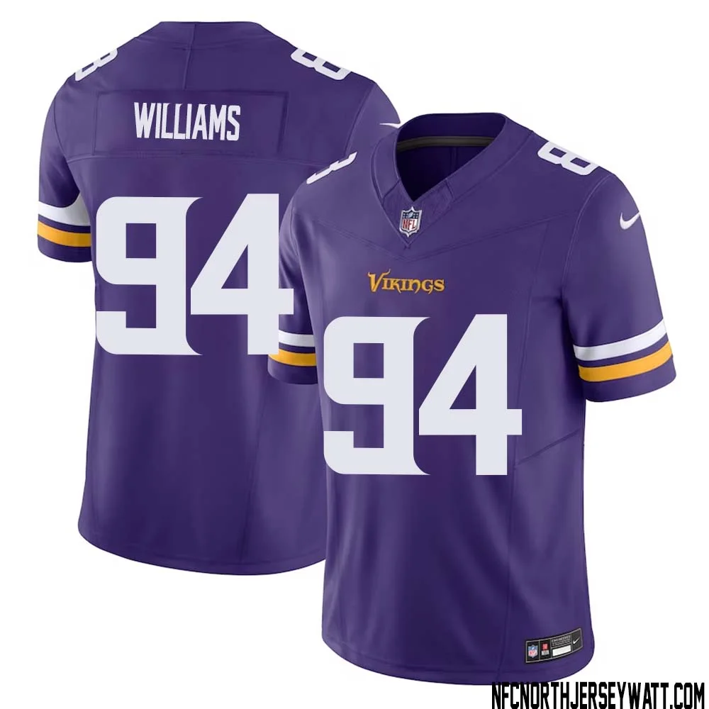 Pat Williams No 94 Men Purple Minnesota Vikings Vapor F.U.S.E. Limited Jersey 1