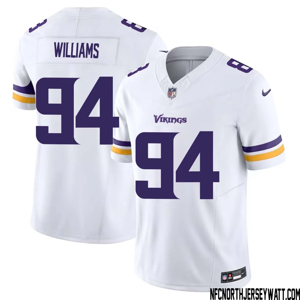 Pat Williams No 94 Men White Minnesota Vikings Vapor F.U.S.E. Limited Jersey 1