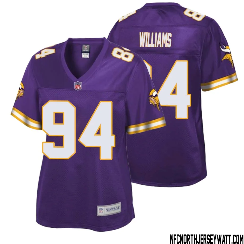 Pat Williams No 94 Women NFL Pro Line Purple Minnesota Vikings Retired Player Replica Jersey