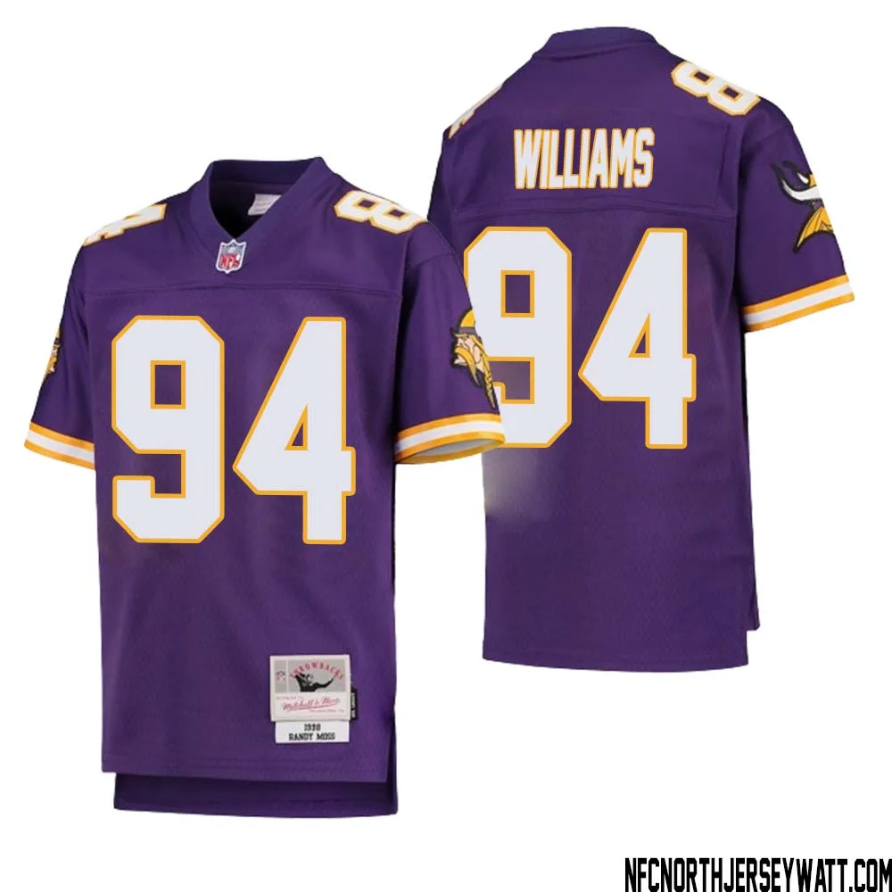 Pat Williams No 94 Youth Mitchell Ness Purple Minnesota Vikings 1998 Legacy Retired Player Jersey
