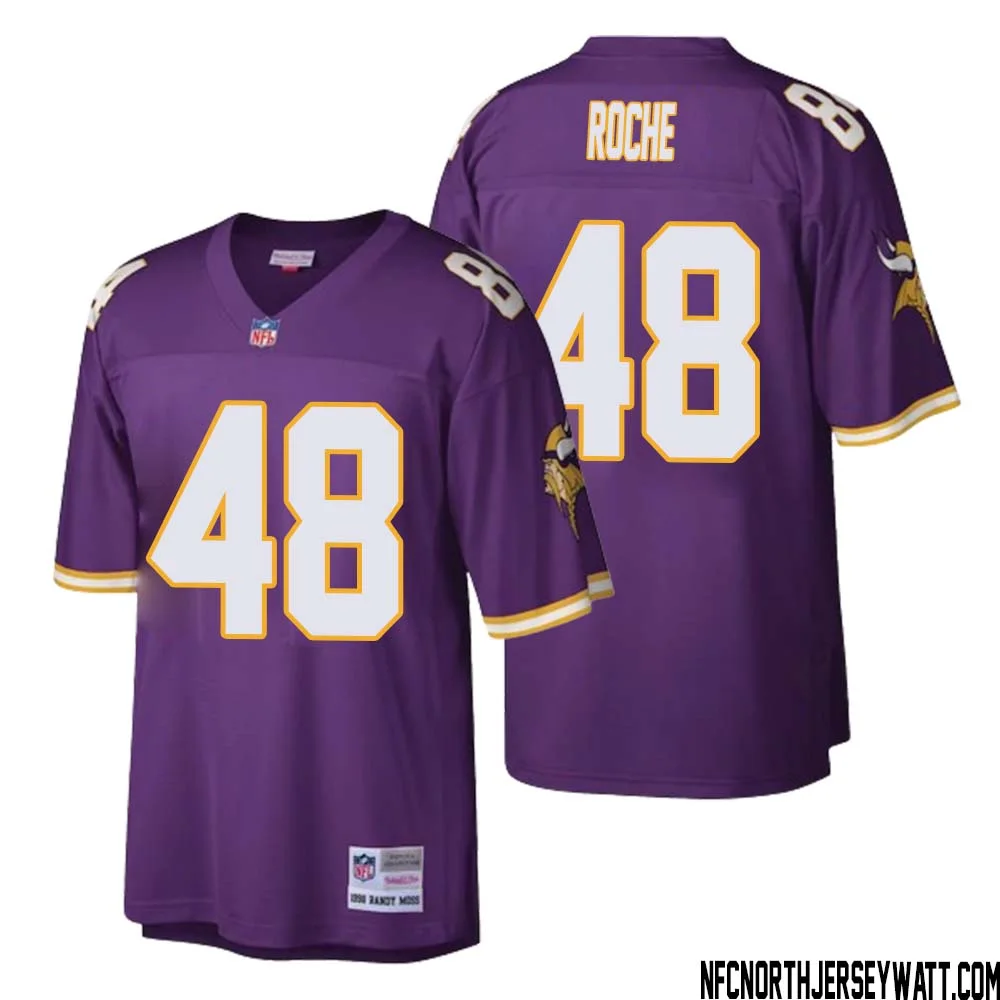 Quincy Roche No 48 Men Mitchell Ness Purple Minnesota Vikings Retired Player Legacy Replica Jersey 1