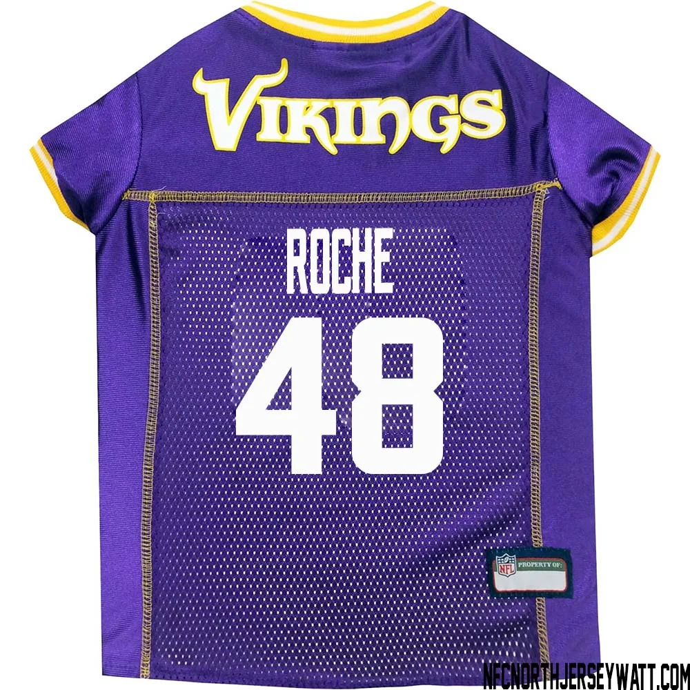 Quincy Roche No 48 Purple Minnesota Vikings Dog Jersey 1
