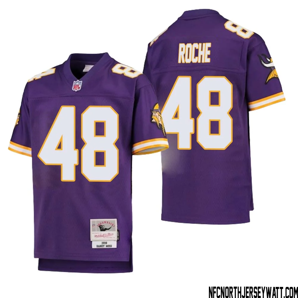 Quincy Roche No 48 Youth Mitchell Ness Purple Minnesota Vikings 1998 Legacy Retired Player Jersey