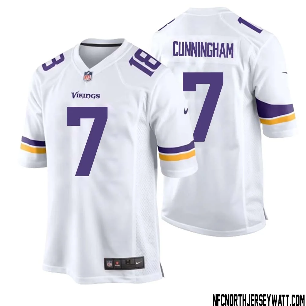 Randall Cunningham No 7 Men White Minnesota Vikings Game Player Away Jersey 1