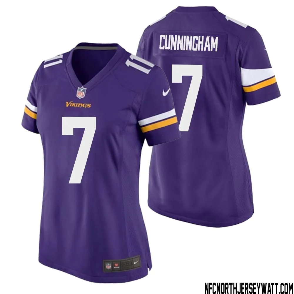 Randall Cunningham No 7 Minnesota Vikings Game Jersey Court Purple for Womens 1