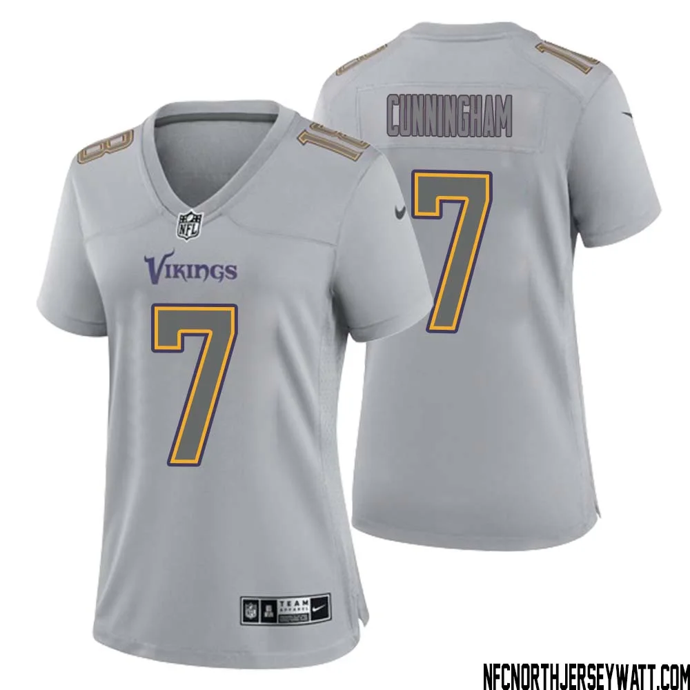 Randall Cunningham No 7 Women Gray Minnesota Vikings Atmosphere Fashion Game Jersey 1
