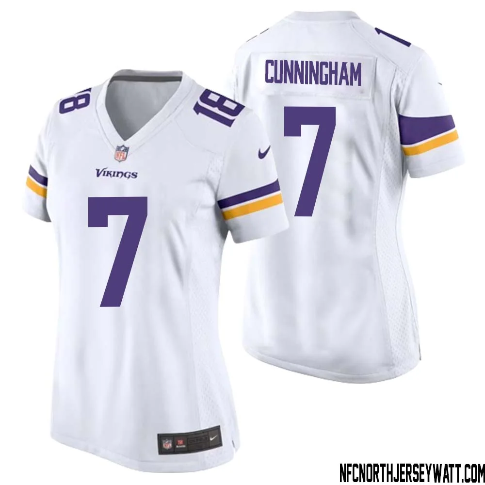 Randall Cunningham No 7 Women White Minnesota Vikings Game Player Away Jersey 1