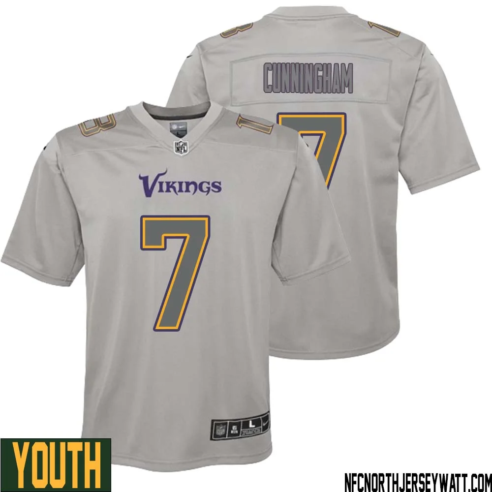 Randall Cunningham No 7 Youth Gray Minnesota Vikings Atmosphere Fashion Game Jersey