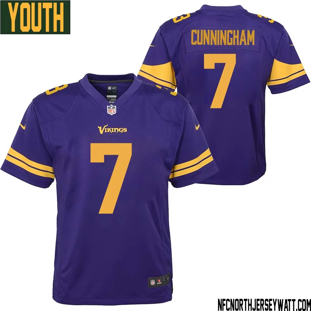 Randall Cunningham No 7 Youth Purple Minnesota Vikings Color Rush Vapor Untouchable Limited Jersey
