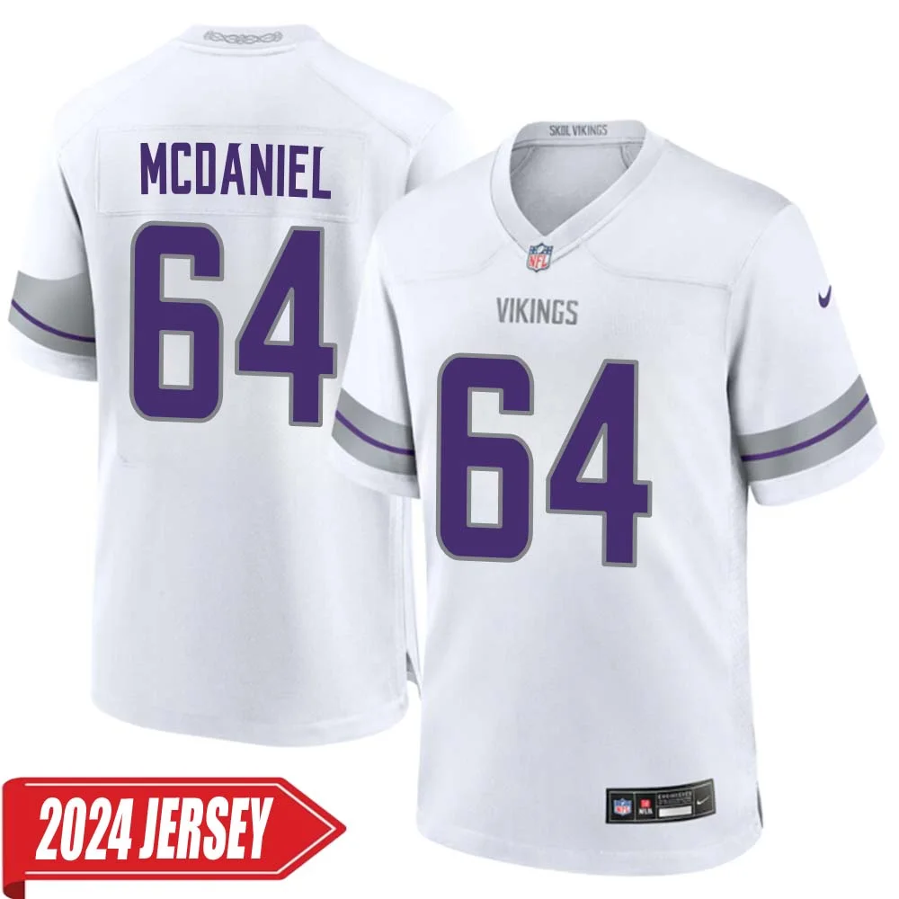Randall McDaniel No 64 Men s Minnesota Vikings White Alternate Custom Game 2024 Jersey