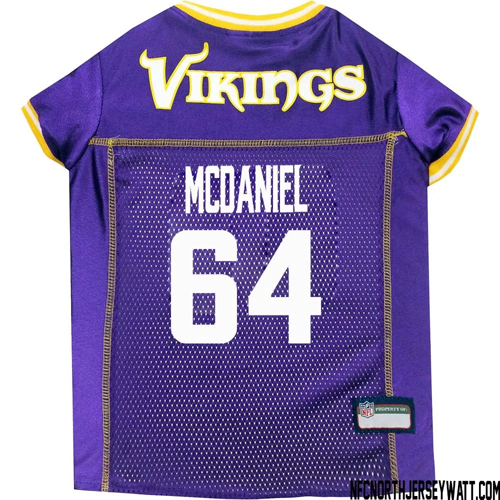 Randall McDaniel No 64 Purple Minnesota Vikings Dog Jersey 1