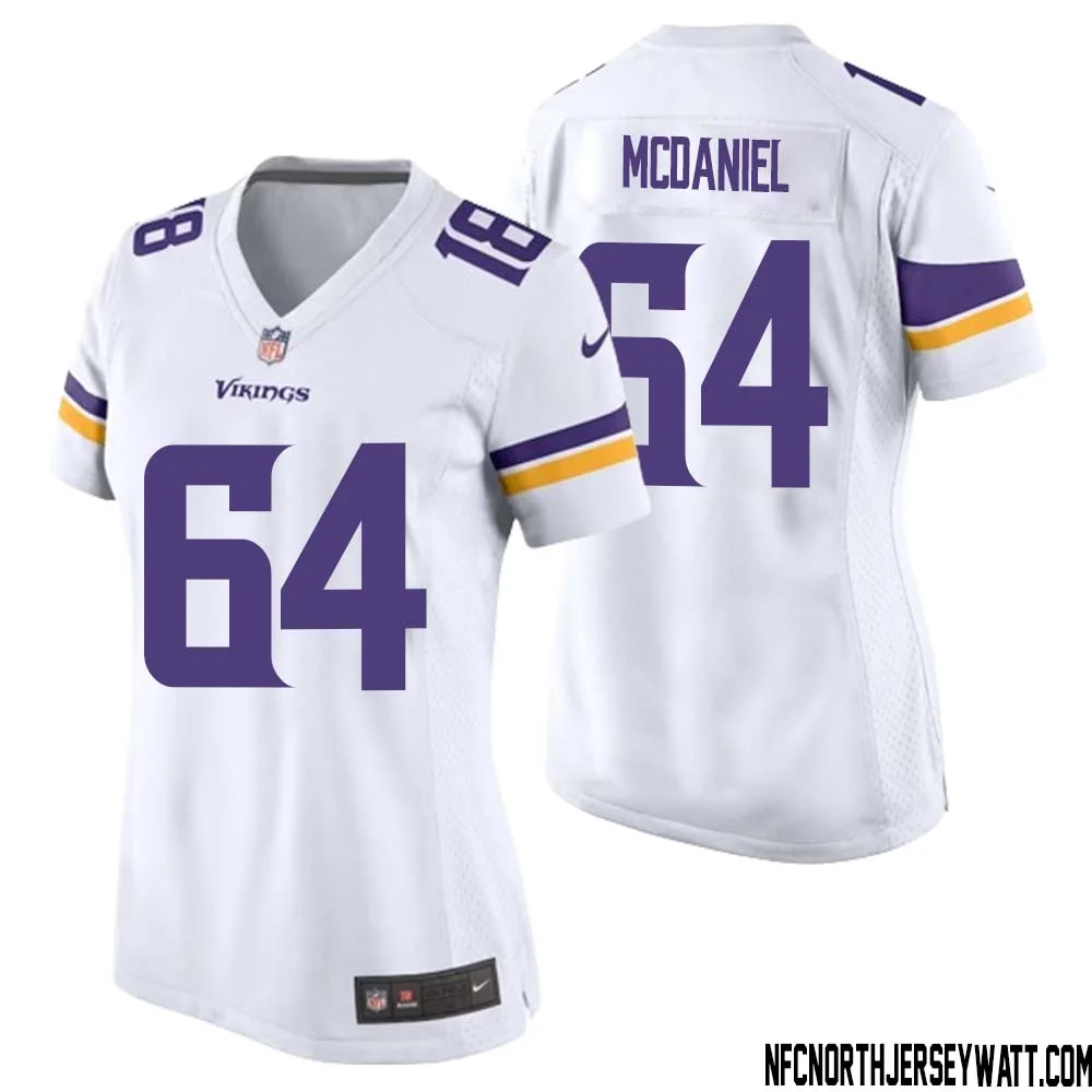 Randall McDaniel No 64 Women White Minnesota Vikings Game Player Away Jersey 1