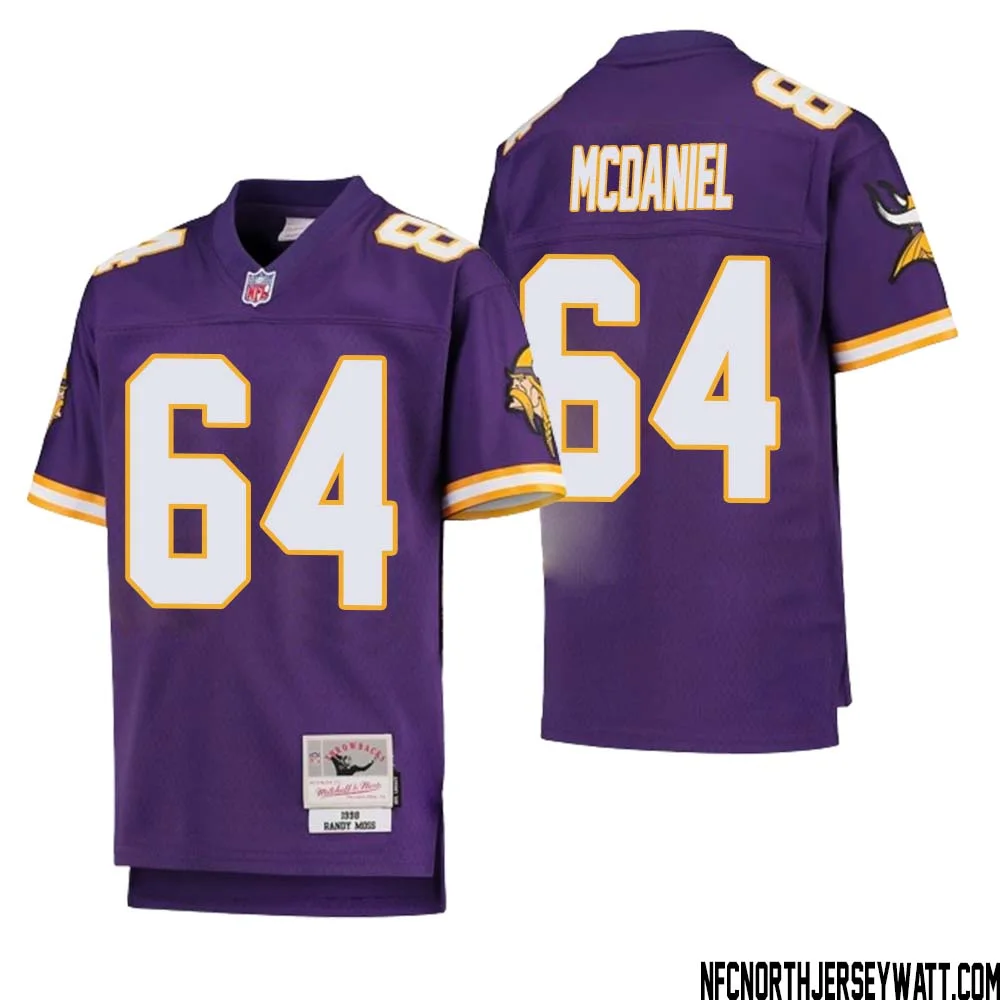 Randall McDaniel No 64 Youth Mitchell Ness Purple Minnesota Vikings 1998 Legacy Retired Player Jersey 1