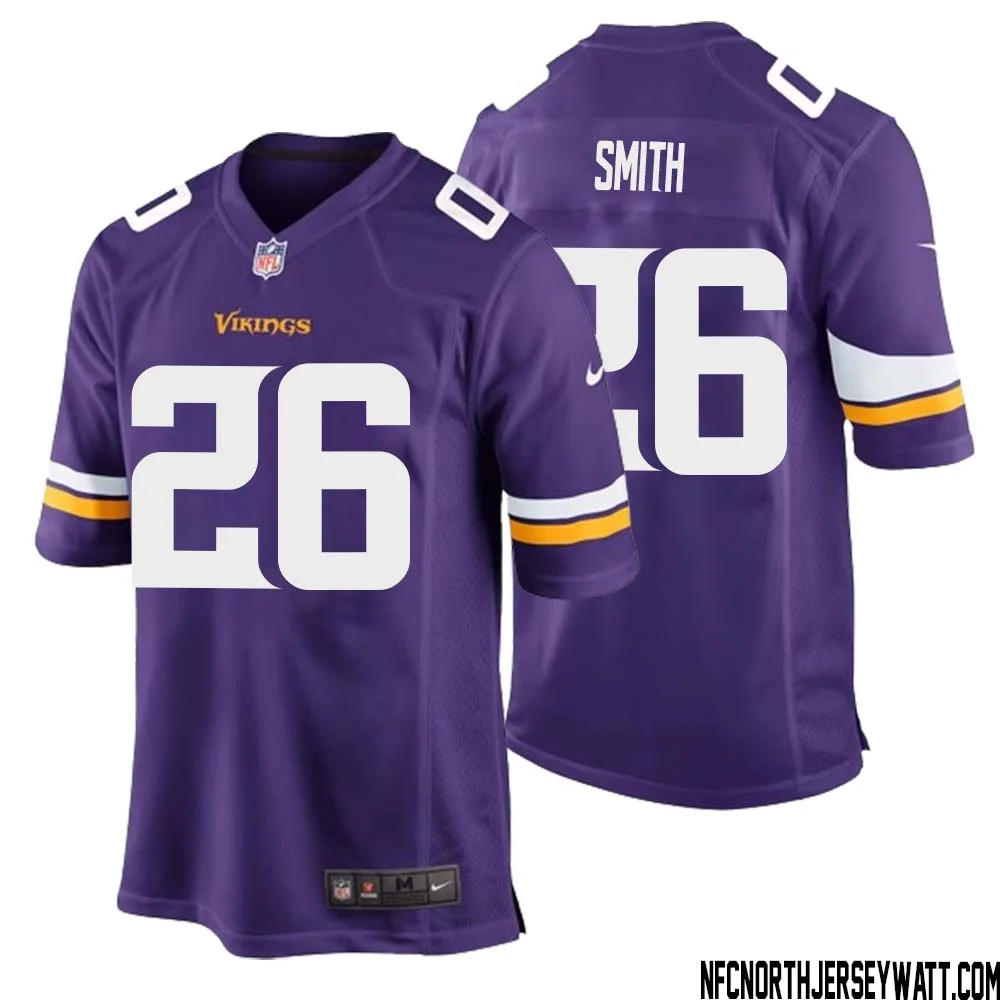 Robert Smith No 26 Minnesota Vikings Game Jersey Court Purple for Mens