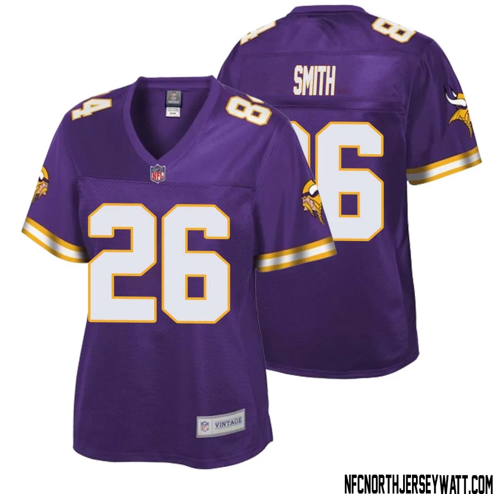 Robert Smith No 26 Women NFL Pro Line Purple Minnesota Vikings Retired Player Replica Jersey 1