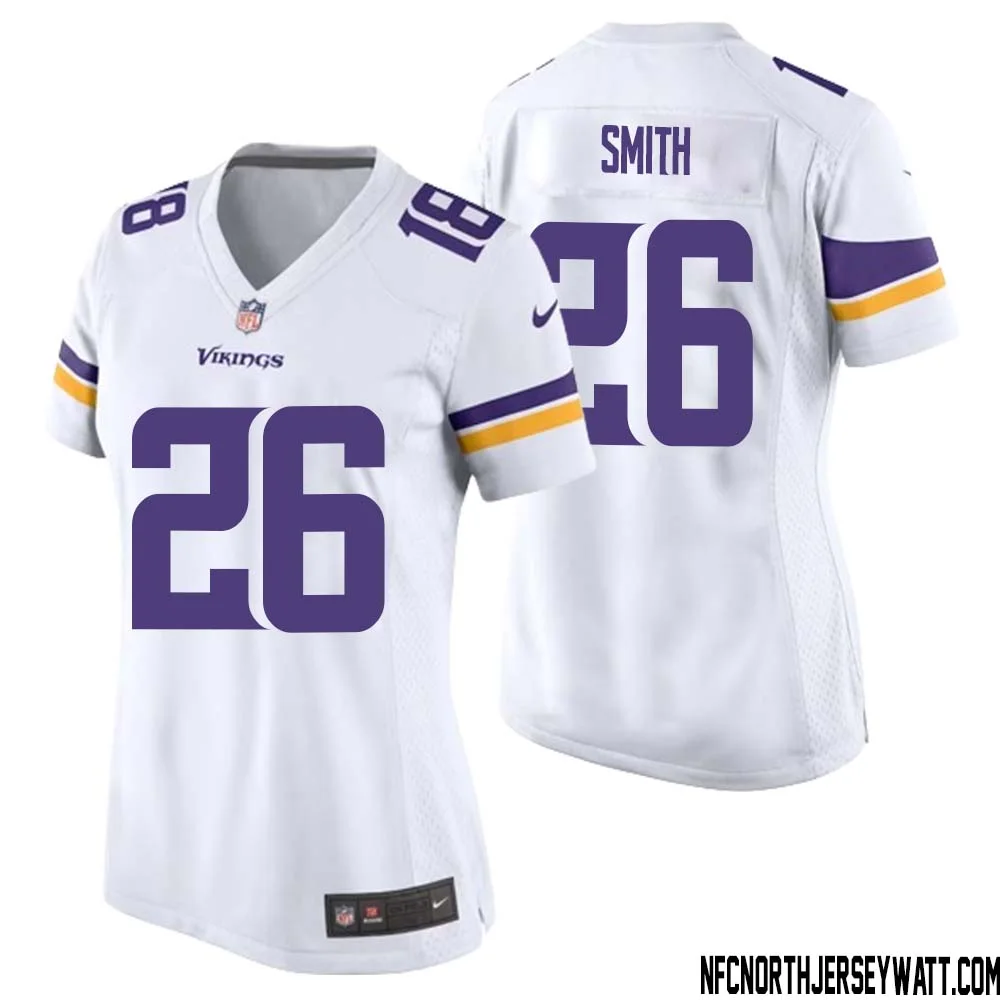 Robert Smith No 26 Women White Minnesota Vikings Game Player Away Jersey
