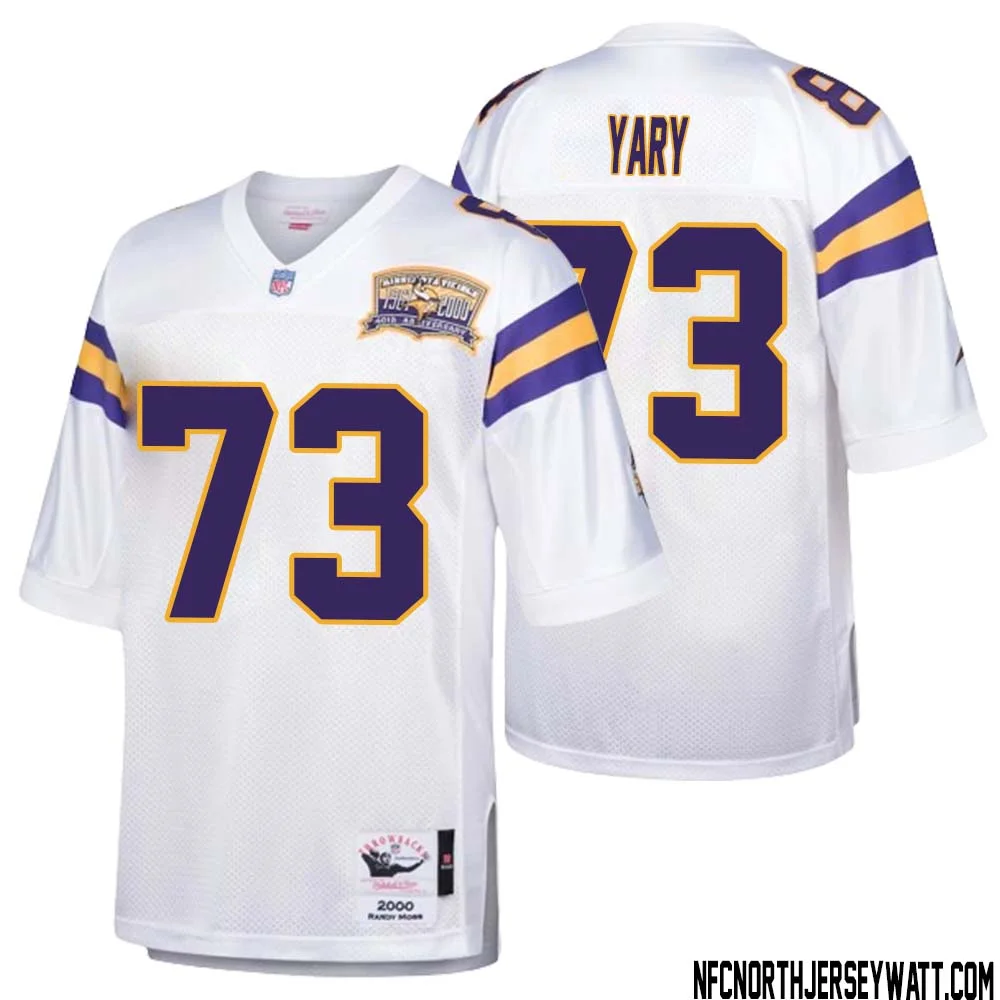 Ron Yary No 73 Men Mitchell Ness White Minnesota Vikings Authentic Throwback Retired Player Jersey 1