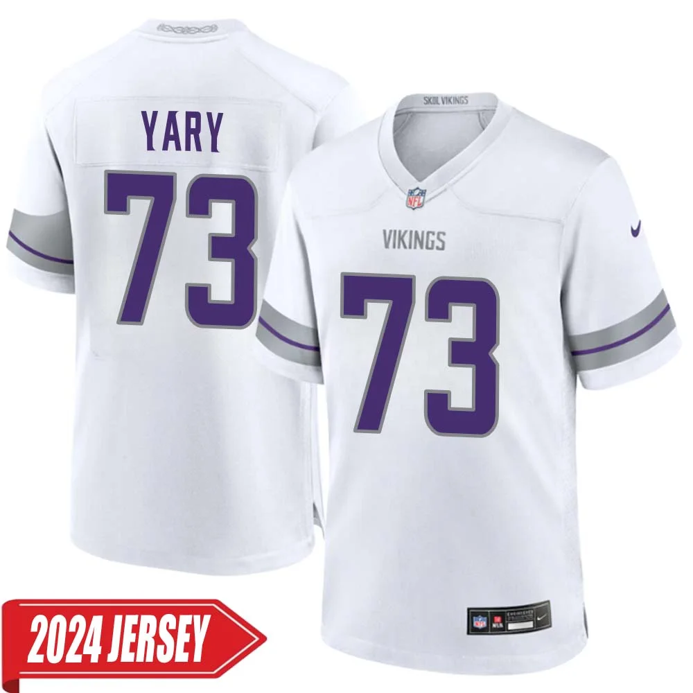 Ron Yary No 73 Men s Minnesota Vikings White Alternate Custom Game 2024 Jersey
