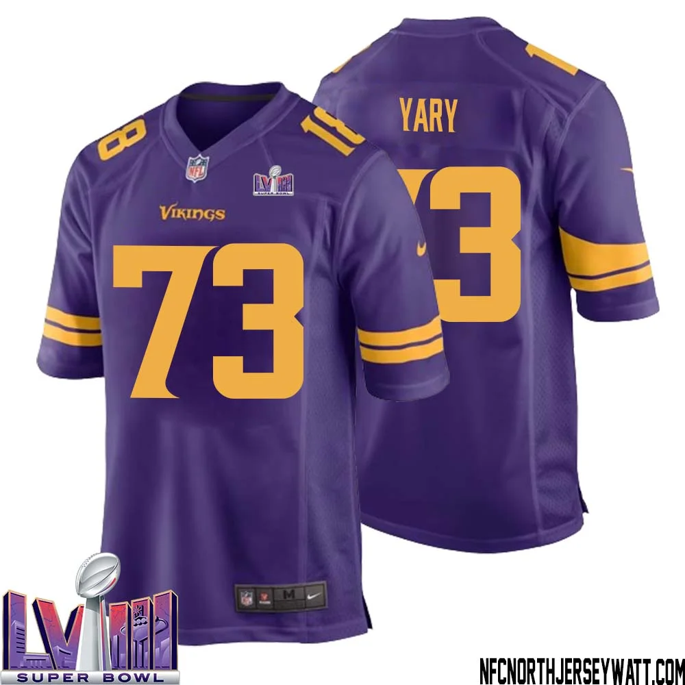 Ron Yary No 73 Minnesota Vikings Super Bowl LVIII Alternate Game Jersey Purple for Men 1