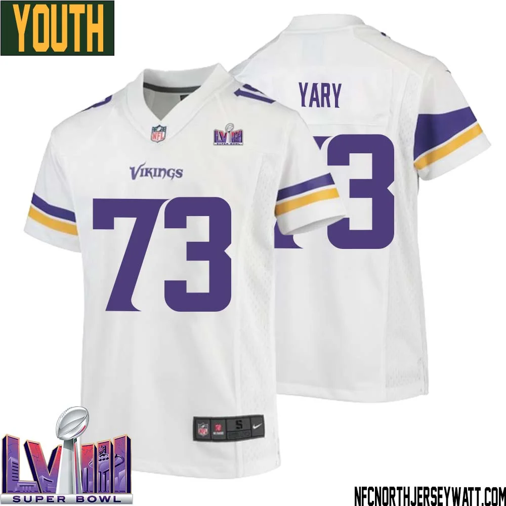 Ron Yary No 73 Minnesota Vikings Super Bowl LVIII Away Game Jersey White for Youth