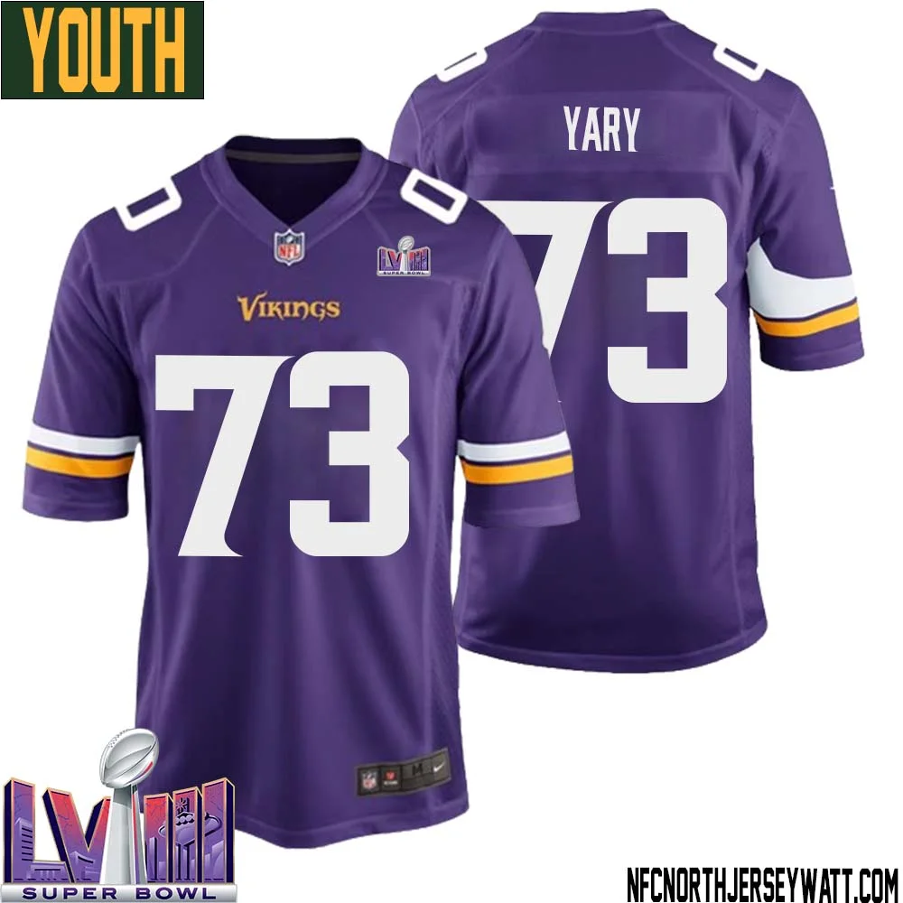 Ron Yary No 73 Minnesota Vikings Super Bowl LVIII Home Game Jersey Court Purple for Youth