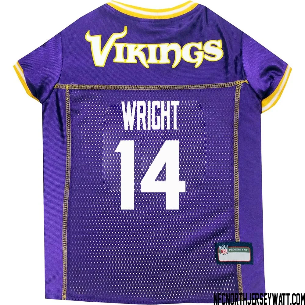 Ryan Wright No 14 Purple Minnesota Vikings Dog Jersey