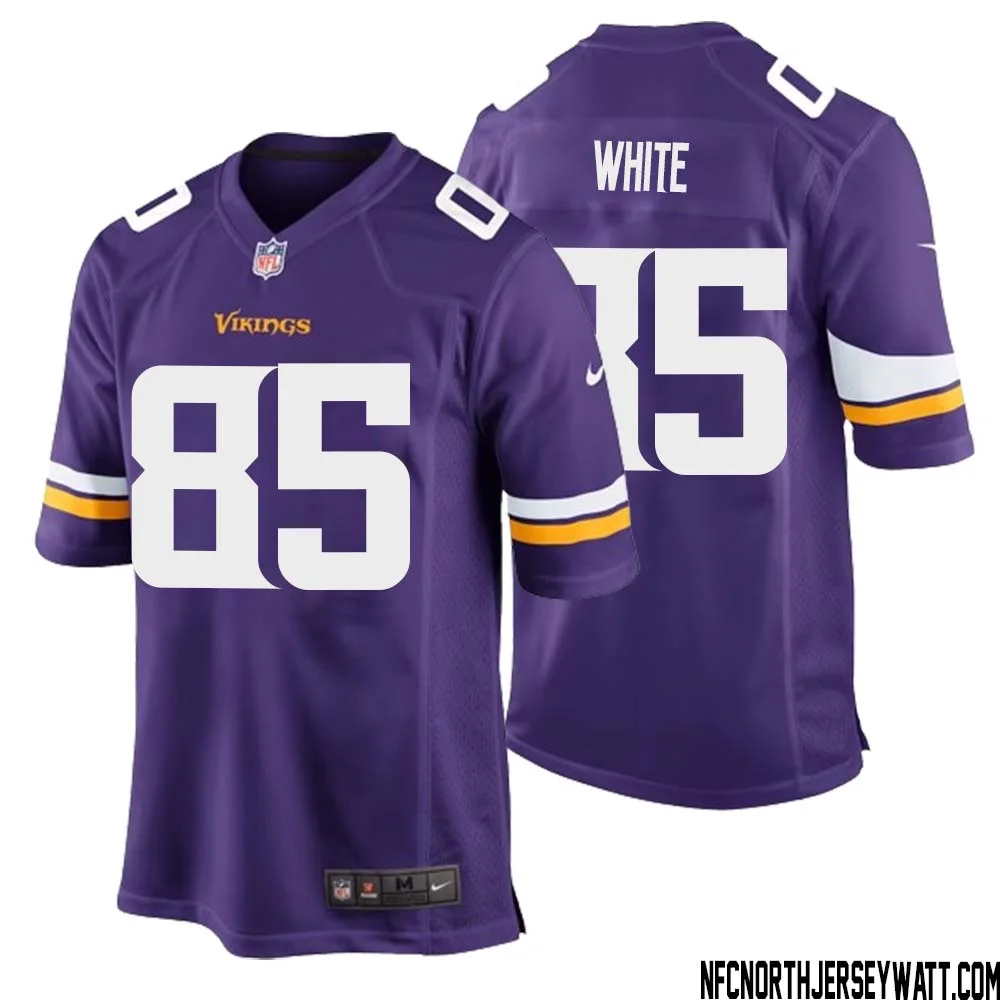 Sammy White No 85 Minnesota Vikings Game Jersey Court Purple for Mens 1