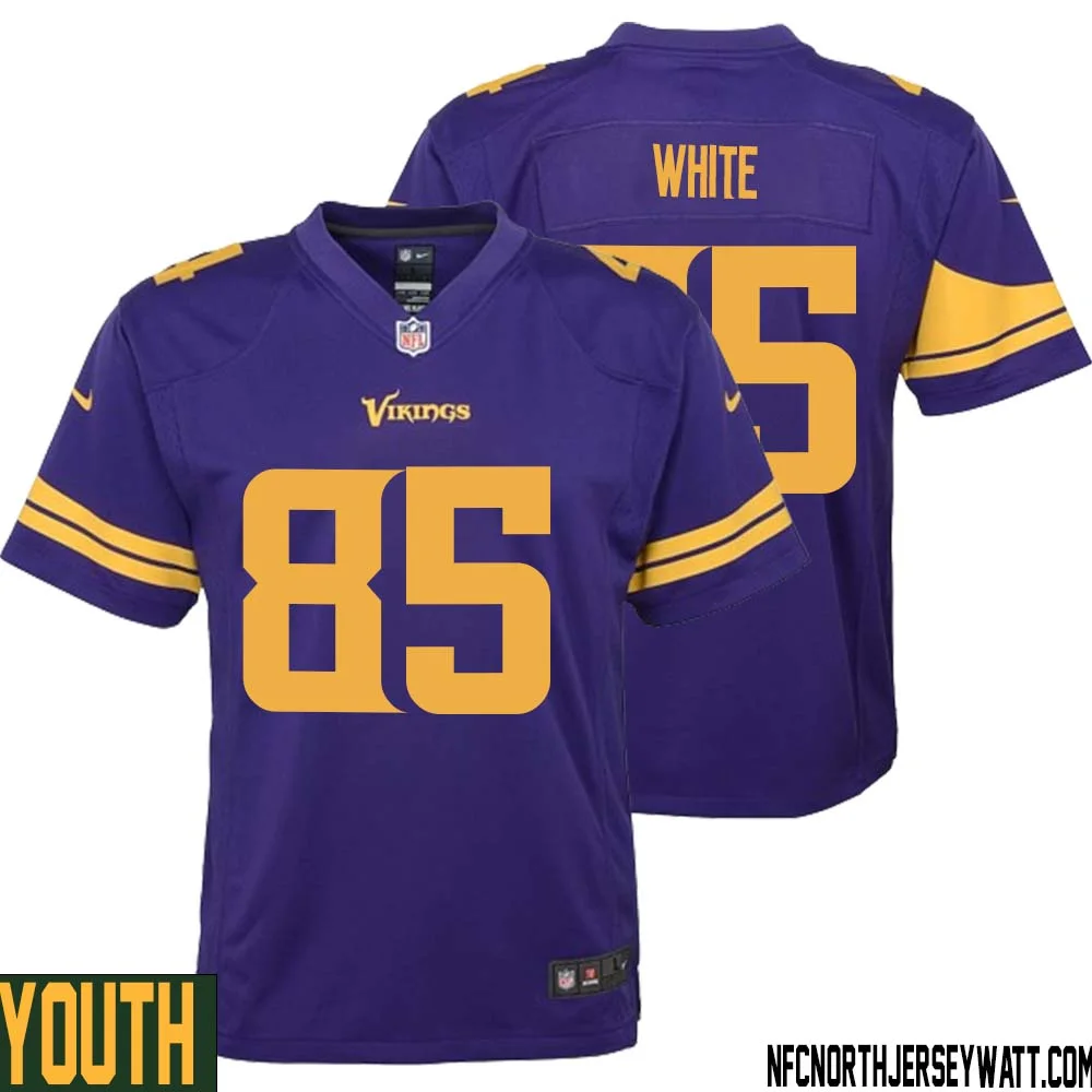 Sammy White No 85 Youth Purple Minnesota Vikings Alternate Game Jersey 1