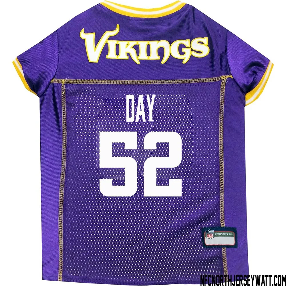Sheldon Day No 52 Purple Minnesota Vikings Dog Jersey