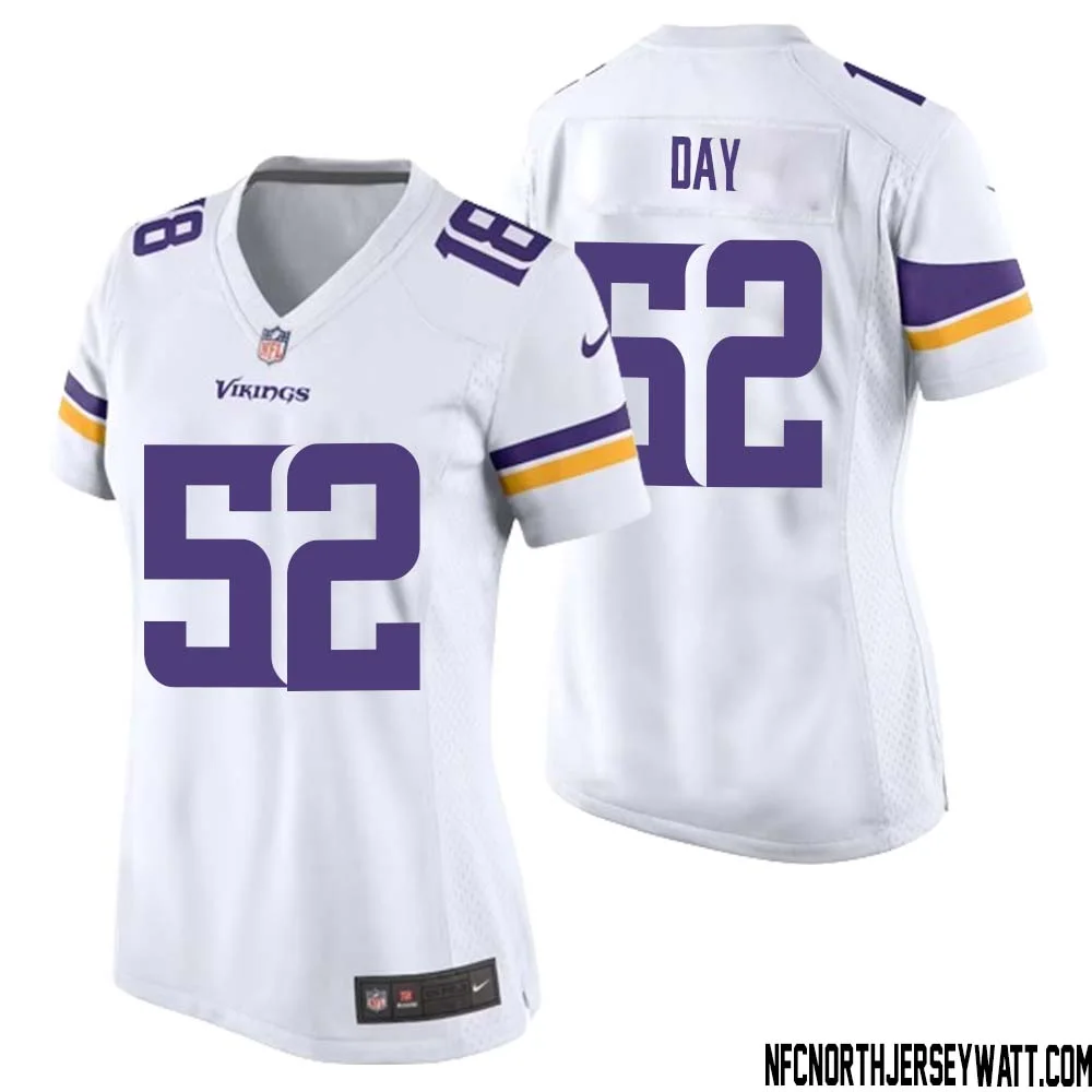 Sheldon Day No 52 Women White Minnesota Vikings Game Player Away Jersey 1