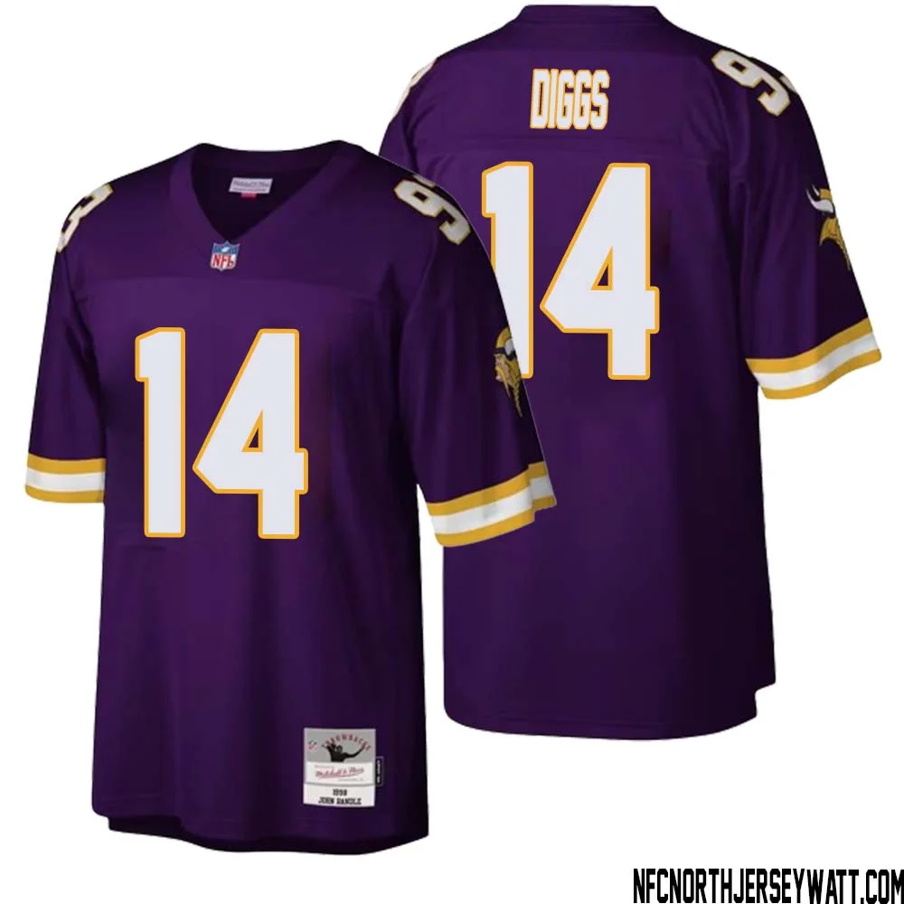 Stefon Diggs No 14 Men Mitchell Ness Purple Minnesota Vikings Legacy Replica Jersey 1