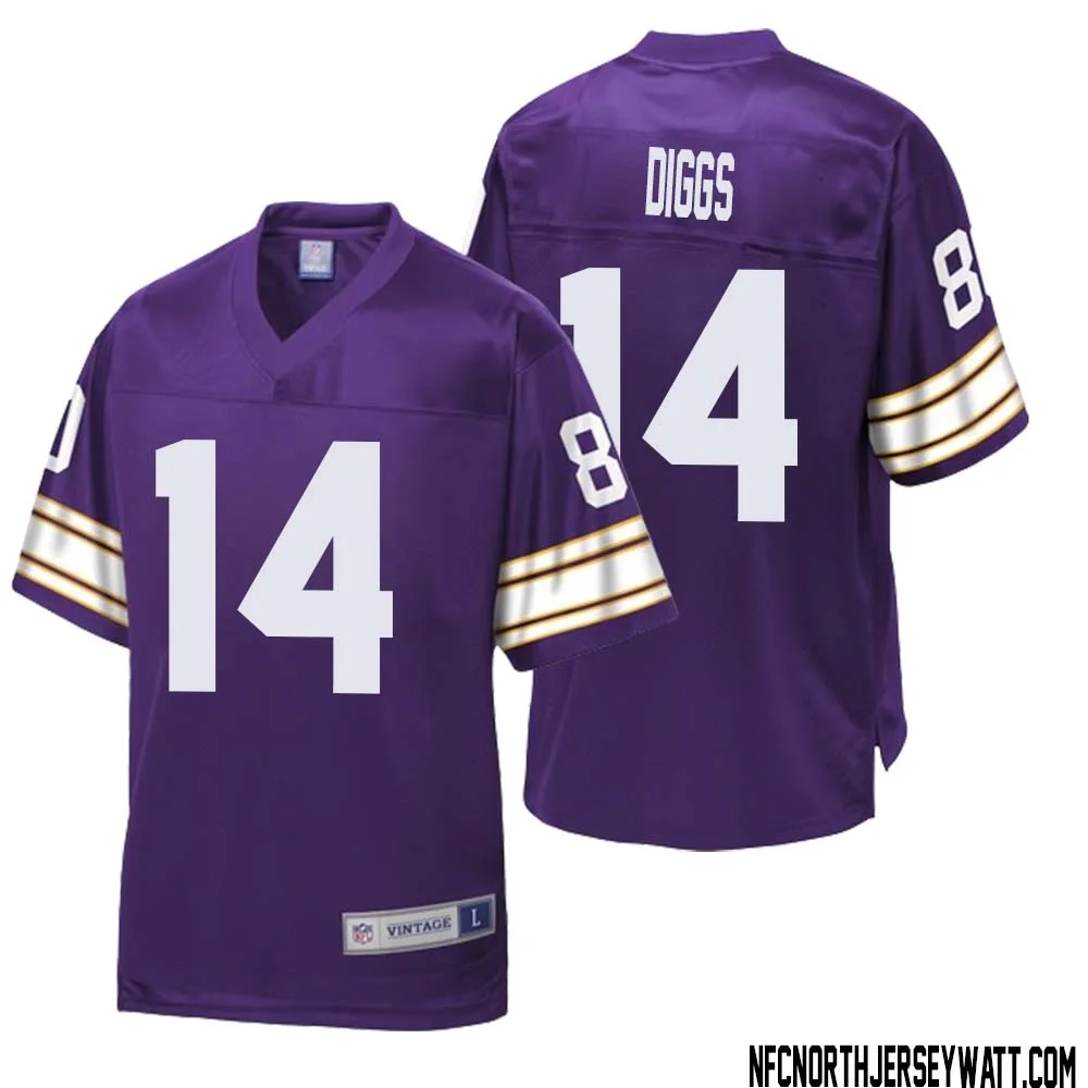 Stefon Diggs No 14 Men NFL Pro Line Purple Minnesota Vikings Retired Player Replica Jersey 1