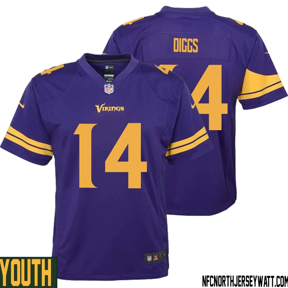Stefon Diggs No 14 Youth Purple Minnesota Vikings Alternate Game Jersey